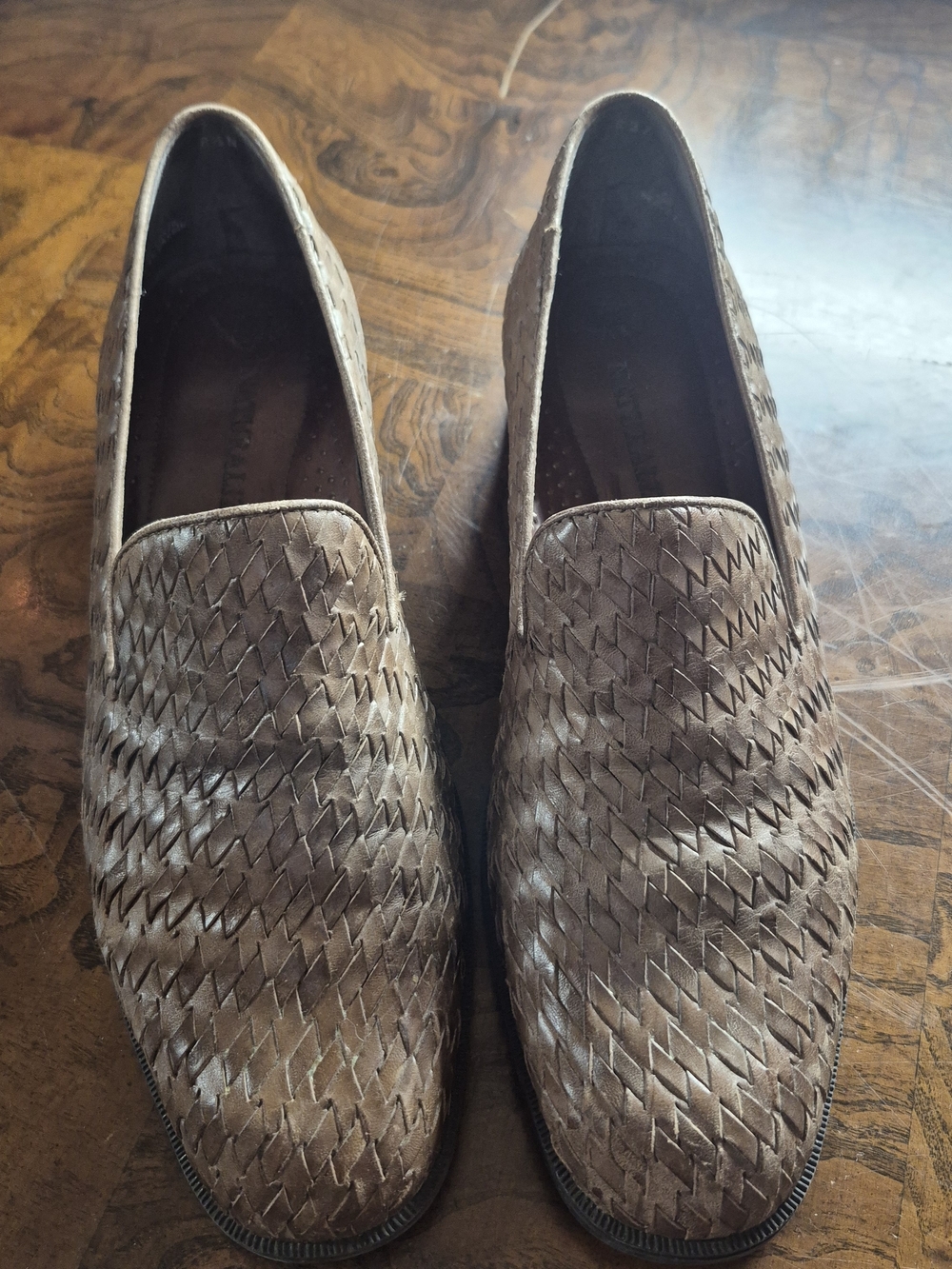 Naturalizer Men's Woven Slip-On Loafers in Taupe Brown